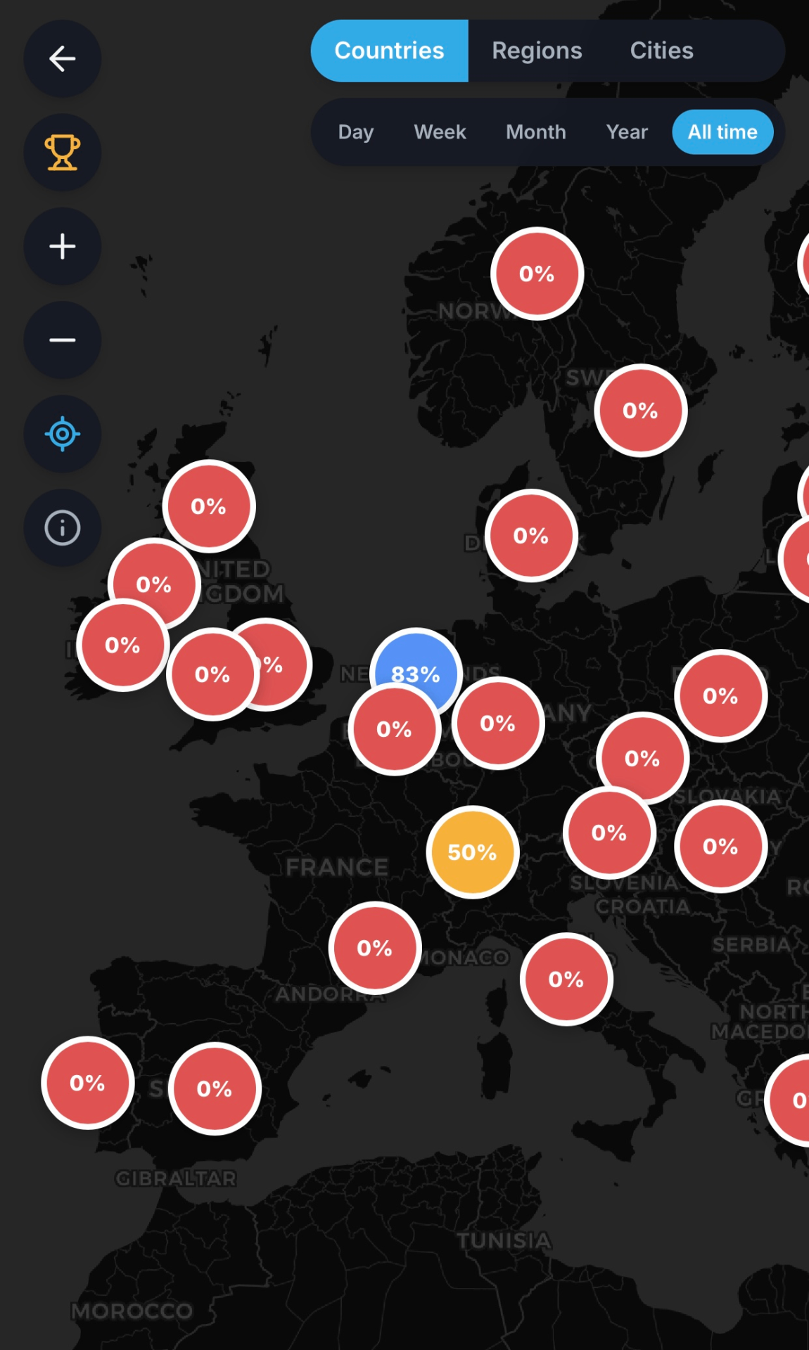 Map cities