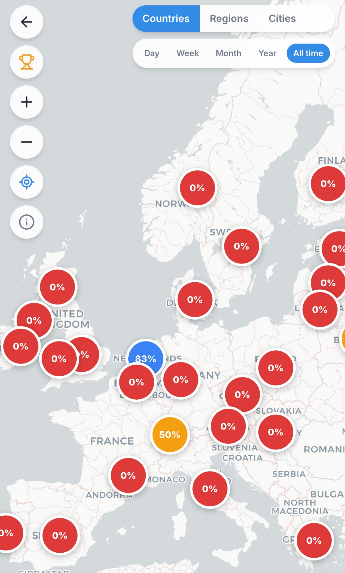 Map cities